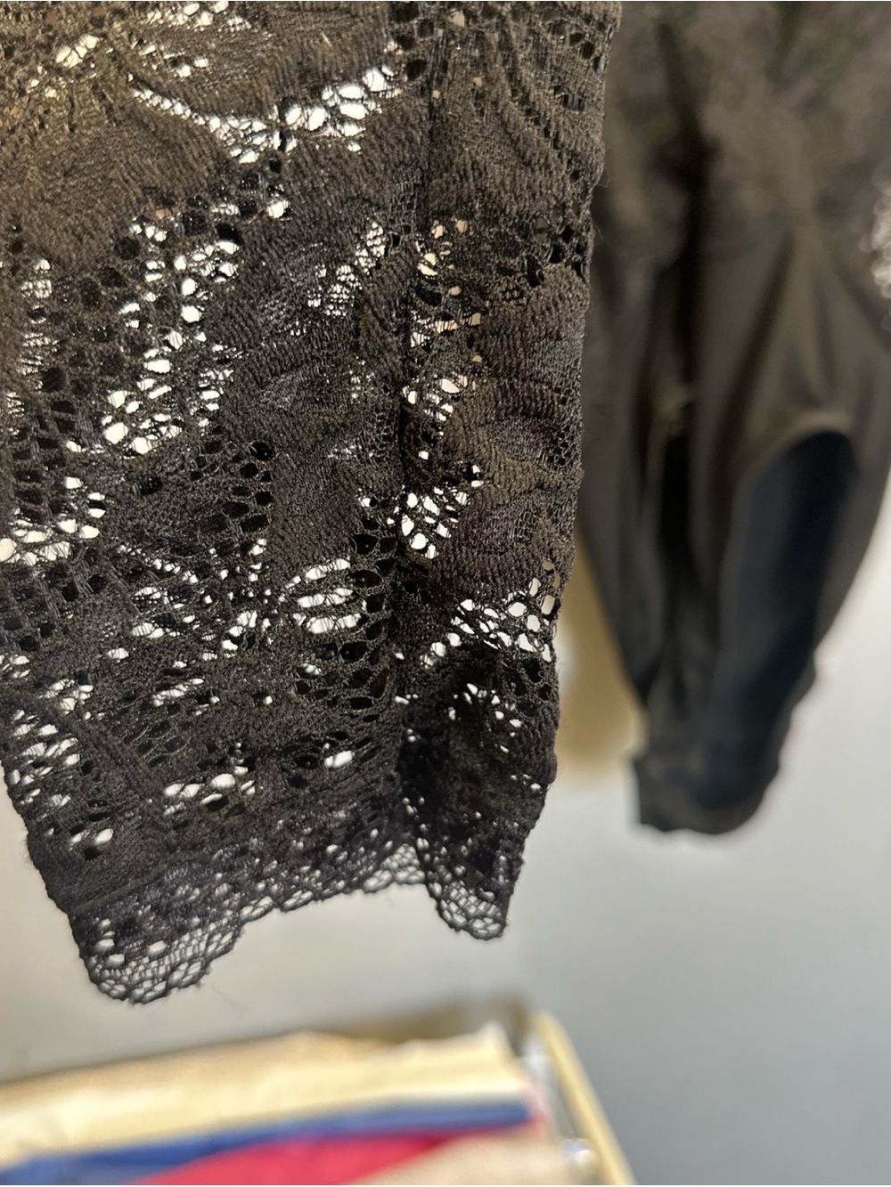 AvidLove Teddy lingerie Woman Small black lace Plunge V Neck & Cross Back<<366> - Picture 3 of 9